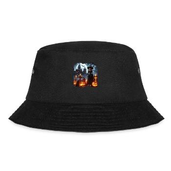 Hexenfriedhof Kürbisse - Bucket Hat - Schwarz - Vorne - Lela (165cm)