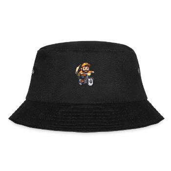 Fahrradfahrer Design - Kawaii Style - Bucket Hat - Schwarz - Vorne - Lela (165cm)