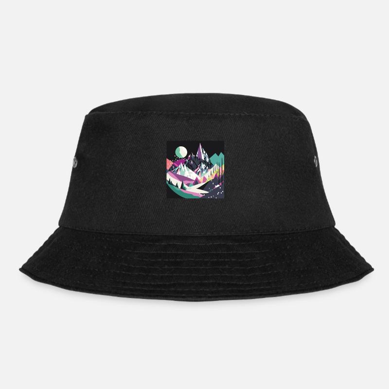 Abstract Mountain Background - Bucket Hat - black