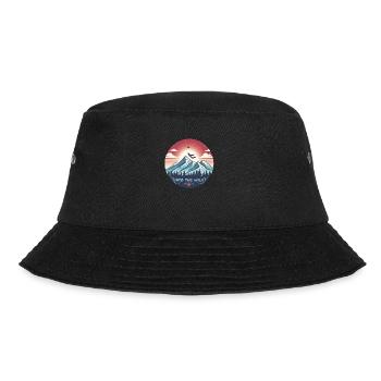 Into the Wild -Outdoor Wandern Adventure Freedom - Bucket Hat - Schwarz - Vorne - Lela (165cm)