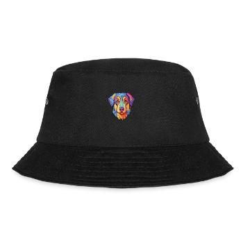 Georgischer Schäferhund Rasse Cartoon Kawaii Illustration - Bucket Hat - Schwarz - Vorne - Lela (165cm)