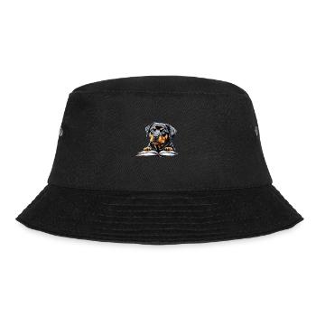 Rottweiler Dog Book Reading Dogs Rottweiler Puppy - Bucket Hat - black - Front - Lela (165cm)
