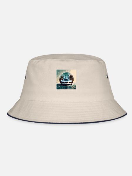 Miami Portal Escape (Miami Collection) - Bucket Hat - Natur/Navy - Vorne