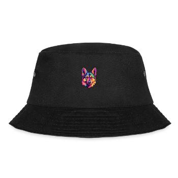 German Shepherd Dog Breed Cartoon Kawaii Illustrat - Bucket Hat - black - Front - Lela (165cm)