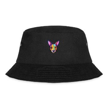 Rattenterrier-Hunderasse Karikatur Kawaii Illustration - Bucket Hat - Schwarz - Vorne - Lela (165cm)