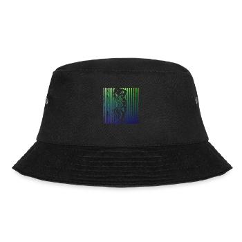 Schöne weibliche Malkunst Zebra bunte Frau - Bucket Hat - Schwarz - Vorne - Lela (165cm)