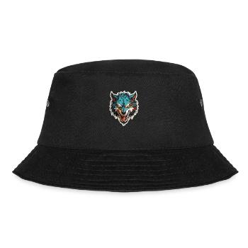 Wolf - Illustration - Bucket Hat - Schwarz - Vorne - Lela (165cm)