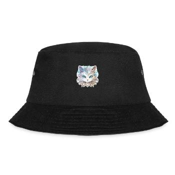 Katze - Illustration - Bucket Hat - Schwarz - Vorne - Lela (165cm)