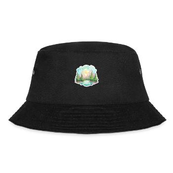 Landschaft - Illustration - Bucket Hat - Schwarz - Vorne - Lela (165cm)