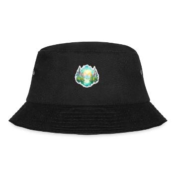 Landschaft - Illustration - Bucket Hat - Schwarz - Vorne - Lela (165cm)