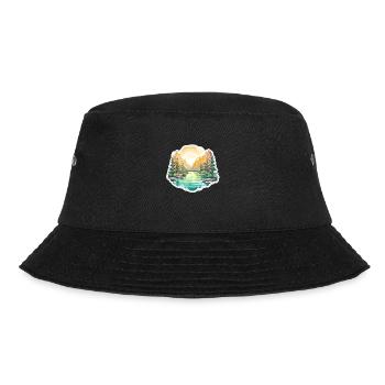 Landschaft - Illustration - Bucket Hat - Schwarz - Vorne - Lela (165cm)