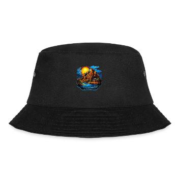 Landschaft - Illustration - Bucket Hat - Schwarz - Vorne - Lela (165cm)