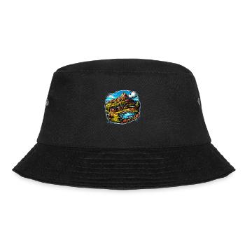 Landschaft - Illustration - Bucket Hat - Schwarz - Vorne - Lela (165cm)