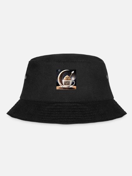 Coffee Bean Moon Cup - Bucket Hat - black
