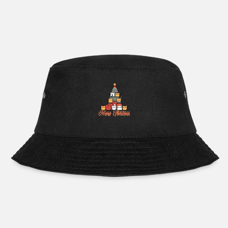 Katzen Weihnachtsbaum - Bucket Hat - Schwarz