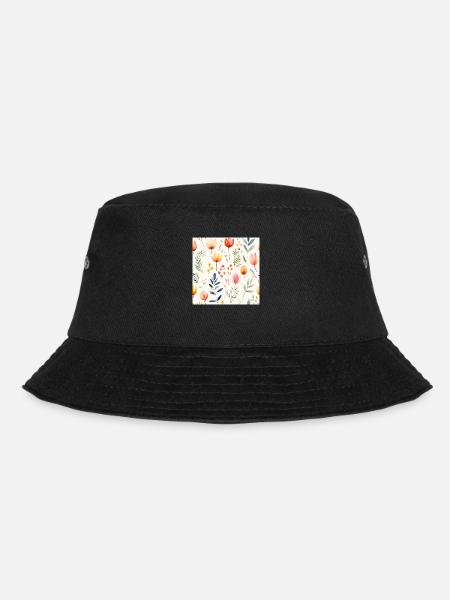 Blooming in watercolors - Bucket Hat - black