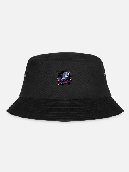 Unicorn in space - Bucket Hat - black