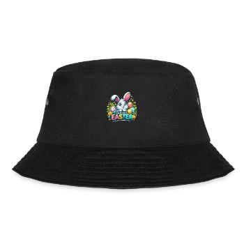 Happy Easter - Easter Bunny Illustration - Bucket Hat - black - Front - Lela (165cm)