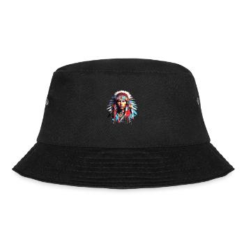 Inspiration für indianische tapfere Krieger der amerikanischen Ureinwohner - Bucket Hat - Schwarz - Vorne - Lela (165cm)