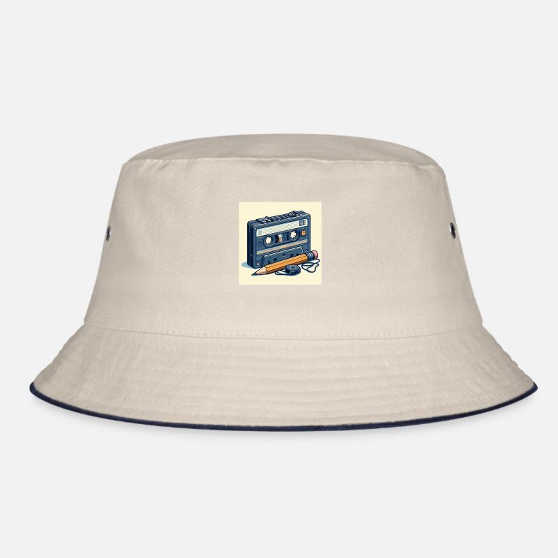 Bleistift und Kassette Bucket Hat