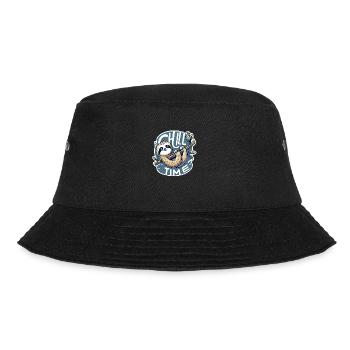 Chill Time - Sloth Illustration - Bucket Hat - black - Front - Lela (165cm)