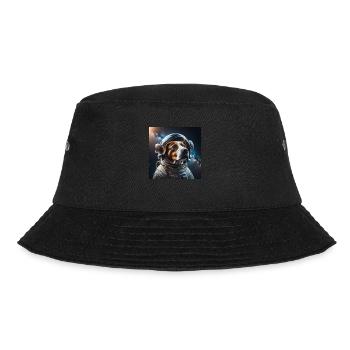 Astronauten Hund, Weltraum, Raumfahrt, Mond, Welta - Bucket Hat - Schwarz - Vorne - Lela (165cm)