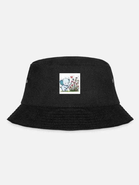 Éléphant cueillant des fleurs - Bob - noir
