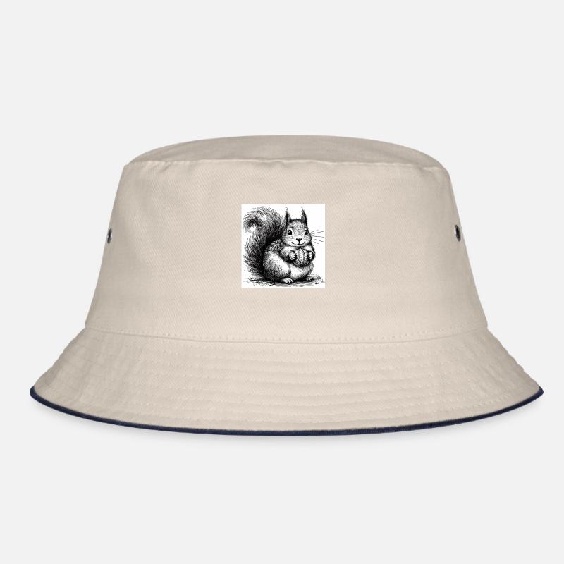 Squirrel with nut Bucket Hat