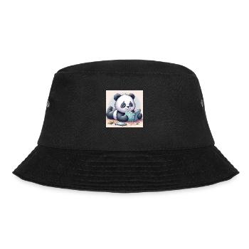 Panda Buch - Bucket Hat - Schwarz - Vorne - Lela (165cm)