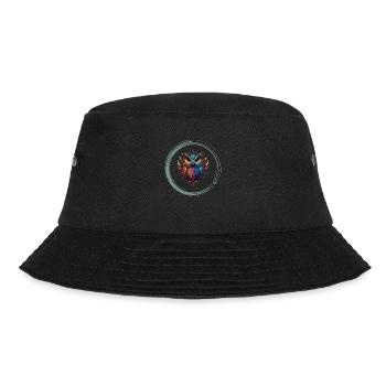 Eule, Krafttier, Weisheit, Intuition,Schamanisches - Bucket Hat - Schwarz - Vorne - Lela (165cm)