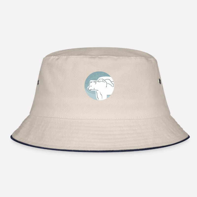 Polar bear with cub Bucket Hat