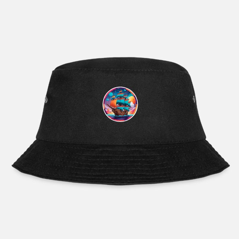 colorful pirateship - Bucket Hat - Schwarz