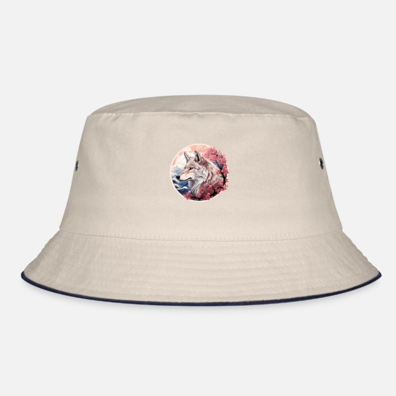 Japanischer Wolf, Kirschblüte Bucket Hat