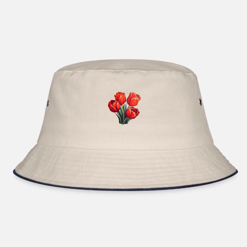 Tulpen vier Blüten rot Bucket Hat