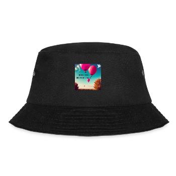 Luftballon Geschenkidee - Bucket Hat - Schwarz - Vorne - Lela (165cm)