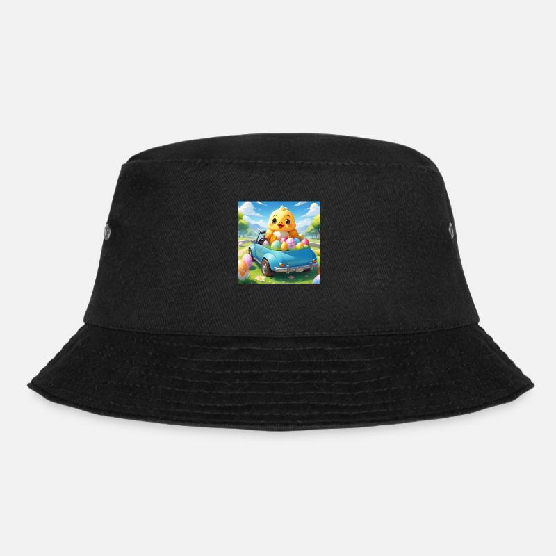 CHICK SITTING IN CAR - Bucket Hat - black