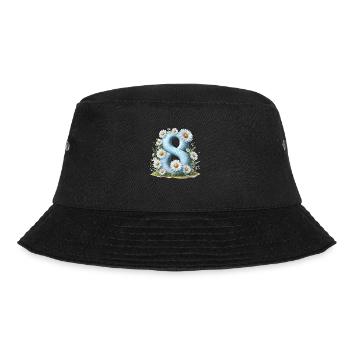 Nr. 8 eit digitale Hintergrundnummer Vektorzeichen Tal - Bucket Hat - Schwarz - Vorne - Lela (165cm)