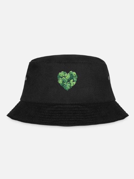 Monstera Herz Blatt Pflanzen Garten Variegata Leaf - Bucket Hat - Schwarz