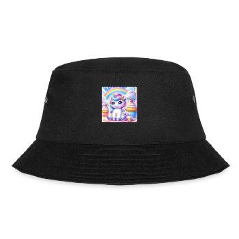 Cartoon Einhorn 1 - Bucket Hat - Schwarz - Vorne - Lela (165cm)