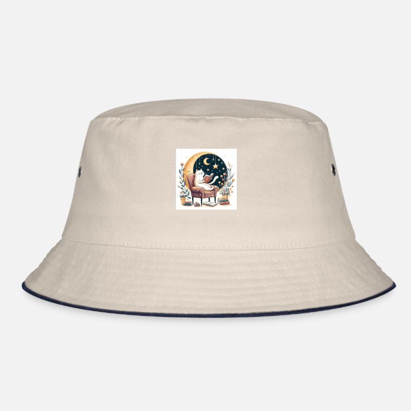 cat reading a book Bucket Hat