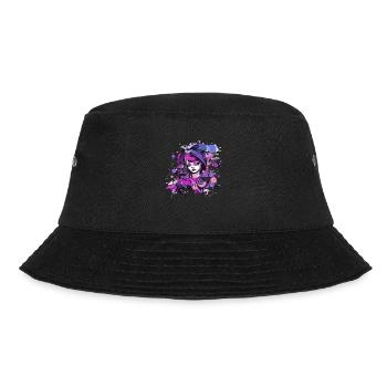 Beautiful female paint art Face colorful woman - Bucket Hat - black - Front - Lela (165cm)