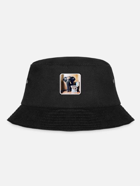 Elefant steht in der Toilette - Bucket Hat - Schwarz