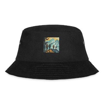 Wandern Hiking Berge Natur Camping Gipfel Alpen - Bucket Hat - Schwarz - Vorne - Lela (165cm)