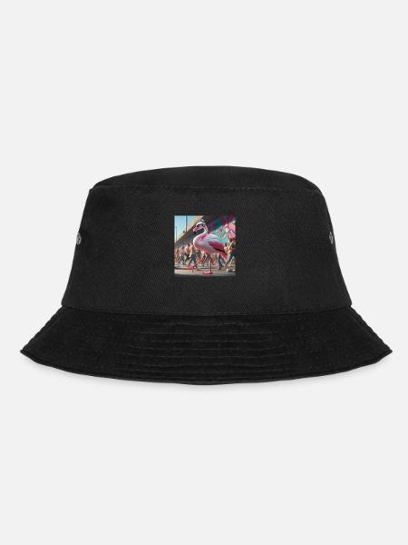 Flamingo Walk - Bucket Hat - Schwarz