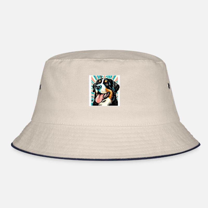 Bernasennenhund Risographie Vektorstyle Bucket Hat