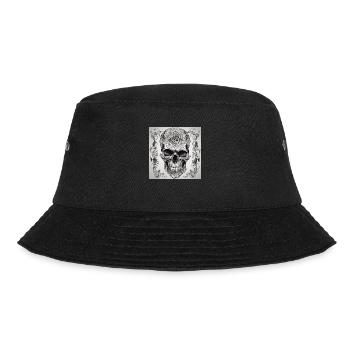 Skull with rose - Bucket Hat - Schwarz - Vorne - Lela (165cm)