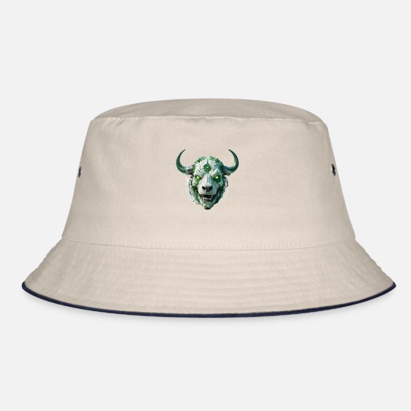 cyber bull scull Bucket Hat