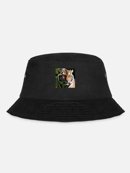 Tiger Motiv, Tigerblick - Bucket Hat - Schwarz