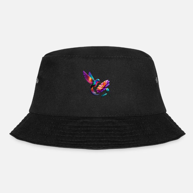 Lebendiger und bunter Kolibri - Bucket Hat - Schwarz