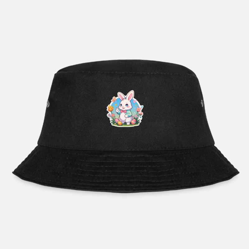 Easter bunny walking in the spring sun - Bucket Hat - black